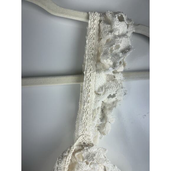 Free People Women’s Size 8 Cross My Heart Lace Mini Dress Ivory White Sleeveless - Picture 5 of 13